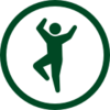 Person balancing on one leg.