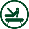 Gymnast performing on a pommel horse.
