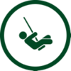 Child swinging on a swingset.
