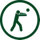 Throwing a ball.
